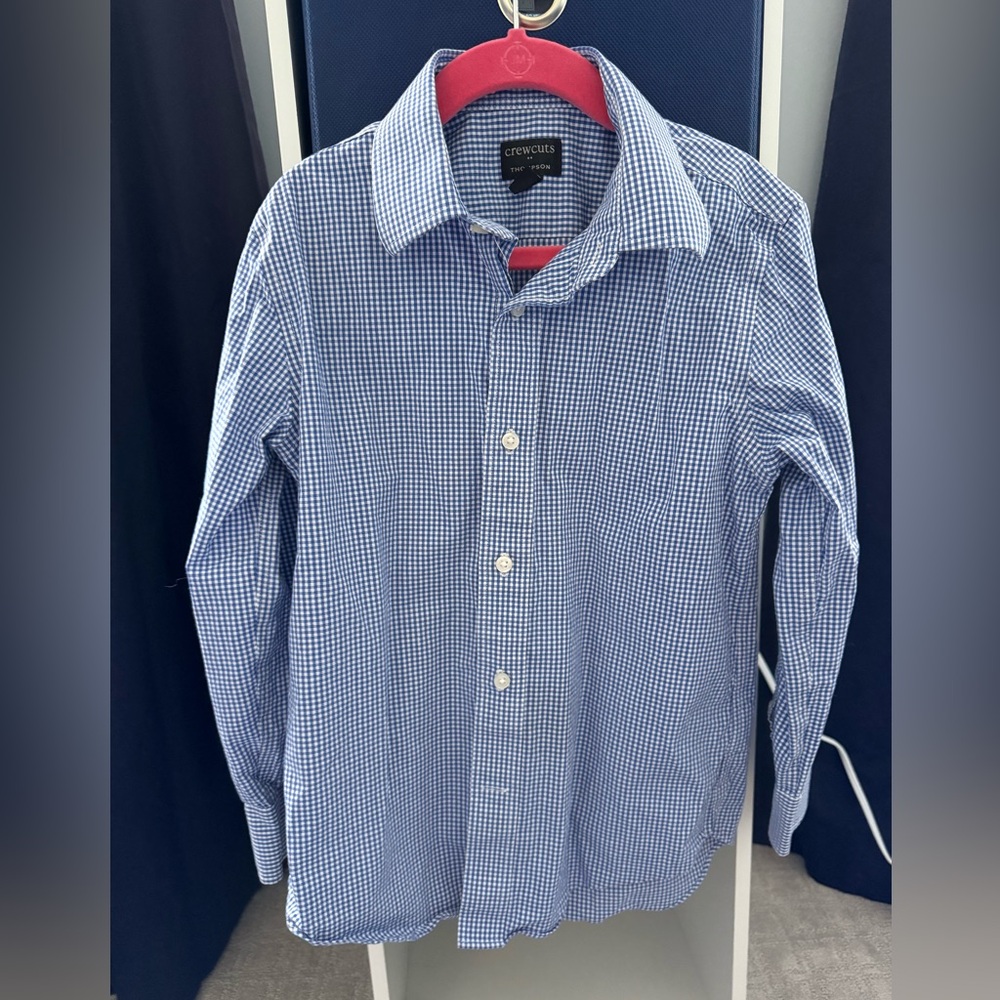 Crewcuts Blue Casual Button Down Shirt with Gingham Pattern